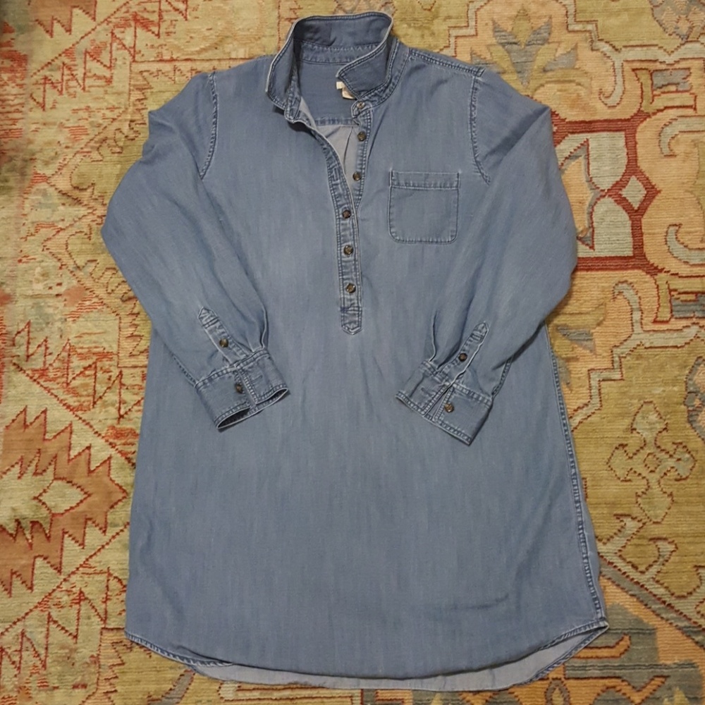 J.Crew Factory chambray long sleeves shirt dress